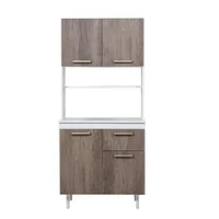 Kit de cocina 4 puertas 1 cajón Compac Turin nebraska gris 181 x 80 x 50 cm