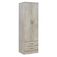 Placard Tana Piu 2 puertas con 2 cajones fresno blanco