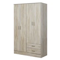 Placard Tana Piu 4 puertas con 2 cajones fresno blanco