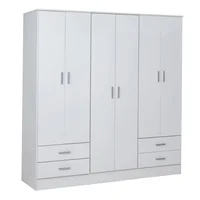 Placard Tana Piu 6 puertas con 4 cajones blanco