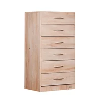 Cómoda de aglomerado 6 cajones beige savanna