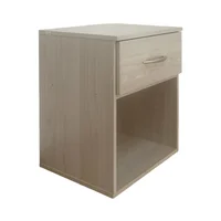 Mesa de luz con 1 cajón gris andino