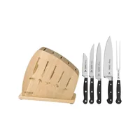Set de 5 cuchillos Century con taco de madera