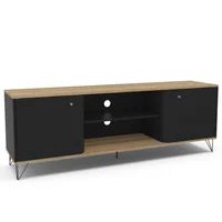 Rack de TV Curvo Zimmër 60" miel y negro