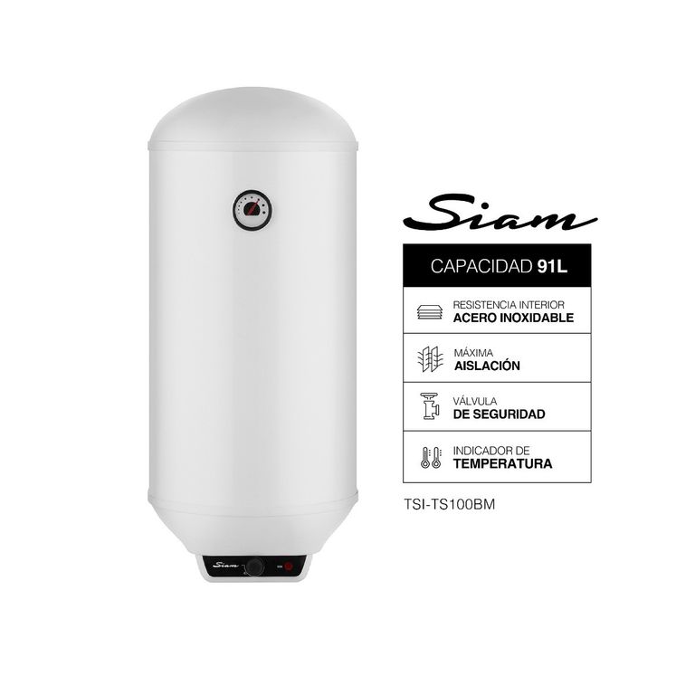Termotanque eléctrico 100 L conexión inferior blanco