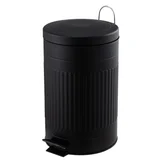 Cesto de basura 12 L de metal negro con pedal