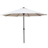 Sombrilla de playa acero blanca 3 m con luz LED