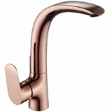 Grifería monocomando de cocina mesada vertical cobre Vittorio