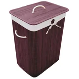 Cesto de ropa Bambú bambú para baño marrón 60 x 30 cm