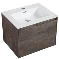 Vanitory de colgar Slim 59 cm con mesada gris óxido