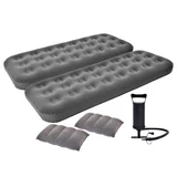 Set de 2 colchones inflables de 1 plaza con inflador y 2 almohadas