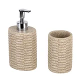 Set de 2 accesorios de baño Fusion beige