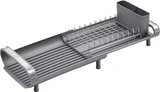 Escurreplatos extensible de plástico y acero negro
