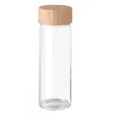 Botella de vidrio con tapa de bambú 450 ml