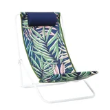 Reposera plegable de acero y tela multicolor