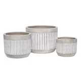Set de 3 macetas Vitoria de cerámica gris