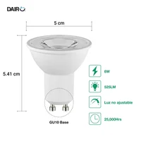 Pack de 3 lámparas de luz LED 6 W GU10 luz cálida