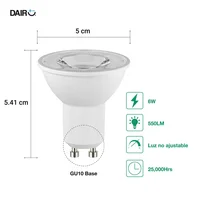 Pack de 3 lámparas de luz LED 6 W GU10 luz fría