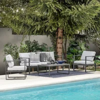 Juego de living exterior Colonia gris y negro 5 personas