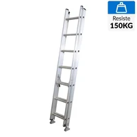 Escalera telescópica 14 peldaños 3.44 m aluminio 90 kg