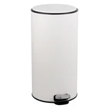Cesto de basura a pedal 30 L de metal blanco