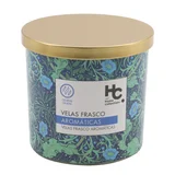 Vela de aroma en frasco de vidrio azul