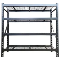 Estantería de metal 4 niveles plateado