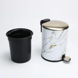 Cesto de basura a pedal 3 L de hierro blanco