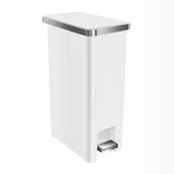 Cesto de basura a pedal 30 l de plástico blanco