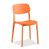 Silla de comedor Lady apilable naranja