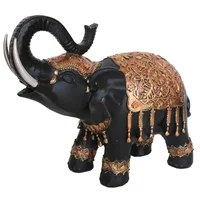 Figura decorativa elefante oro negro