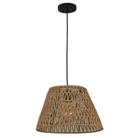 Lámpara de techo colgante Fober 1 luz E27 ratán y negro