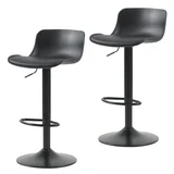 Pack de 2 taburetes Bar negro