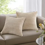 Pack de 2 almohadones decorativos Flanel 40 x 40 cm taupe