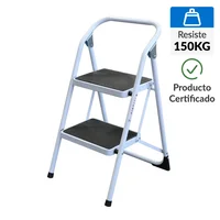 Escalera tijera 2 peldaños acero 150 kg