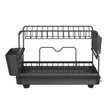 Escurridor de platos de metal 44 x 33 x 26.1 cm negro