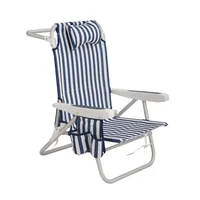 Reposera plegable poliester azul 2 en 1