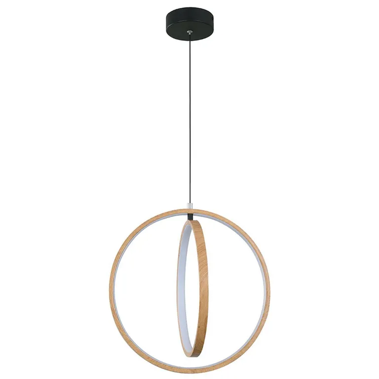 Lámpara de techo colgante LED Marina 2 luces madera