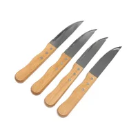 Set cuchillos para parrilla 4 piezas madera y acero