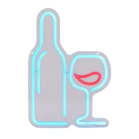 Lámpara LED neón a pila Glass Wine