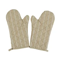 Pack de 2 manoplas de algodón taupe y blanco