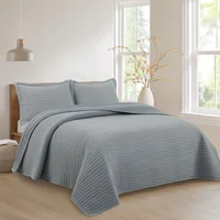 Acolchado Urbano velvet 2 plazas gris