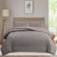 Acolchado Nórdico liso 1 plaza y media 175 x 240 cm taupe