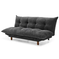 Futón Pillow 3 cuerpos 2 plazas negro