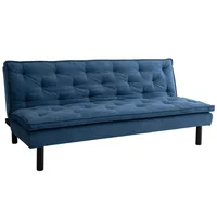 Futón 1 cuerpo 1 plaza y media azul