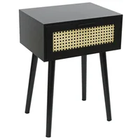 Mesa de luz con 1 cajón negro