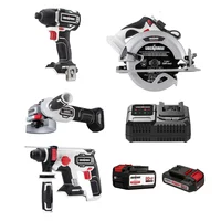Combo Herramientas Inalámbricas One Battery Sierra circular 7 1/4 "+ Amoladora 4 1/2 " + Rotomartillo SDS plus + Atornillador de impacto+ Batería recargable 4 ah + Batería recargable 2 ah + Cargador 20V