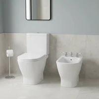 Combo Inodoro largo Gap + Depósito de apoyo 4 L + Bidet de apoyo + Tapa y asiento urea caída amortiguada