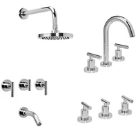 Combo Grifería bimando Adra para bañera + Grifería bimando para lavatorio + Grifería bimando para bidet