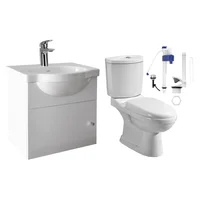 Combo Vanitory colgante Venecia con mesada + Kit inodoro largo New Asis dual con deposito y asiento